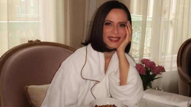 Aitana Sánchez-Gijón durante un desayuno en un hotel de París.