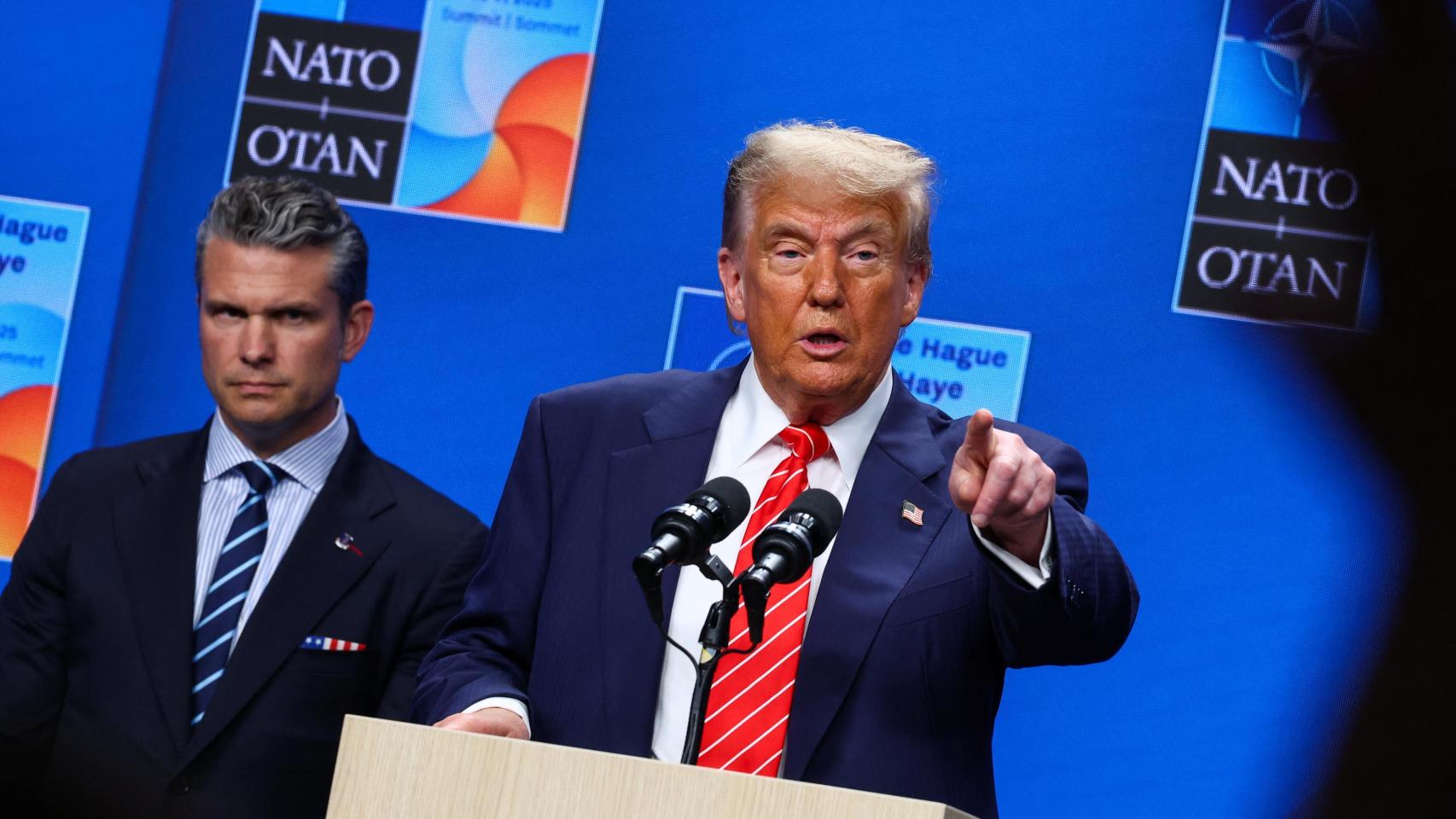 El presidente de Estados Unidos, Donald Trump, durante su rueda de prensa en La Haya