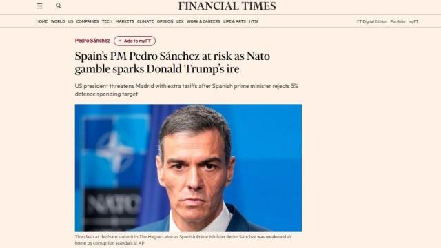 El 'Financial Times' resalta la arriesgada posición de España en la OTAN.