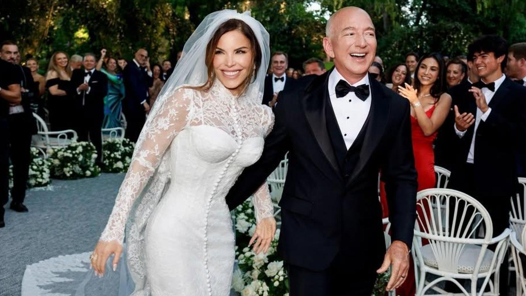 Jeff Bezos y Lauren Sánchez, en su boda en Venecia.