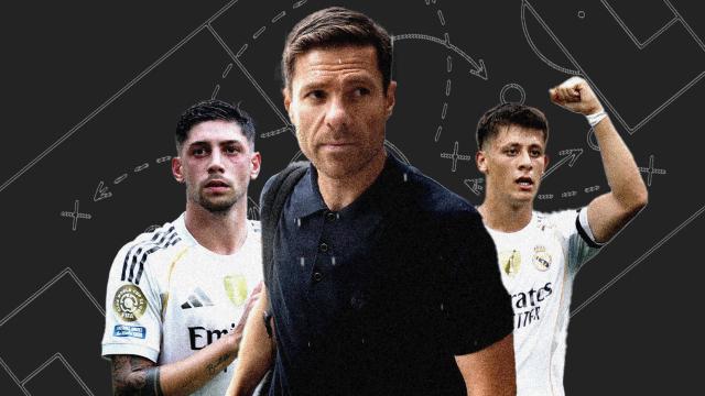 Xabi Alonso, junto a Fede Valverde y Arda Güler en un fotomontaje.