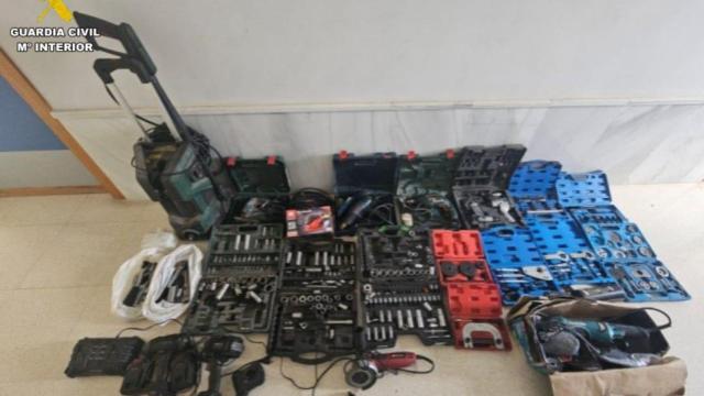 Parte del material sustraído en el Polígono Industrial de la Rinconada.