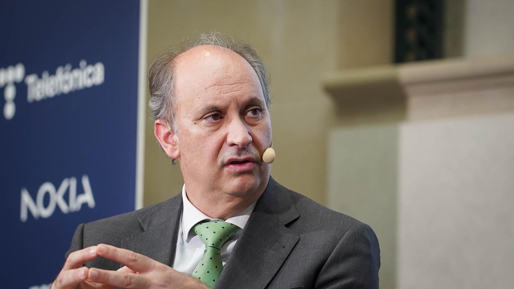 Miguel López-Valverde, consejero de Digitalización de la Comunidad de Madrid, durante su intervención en la clausura del VI Observatorio 5G.