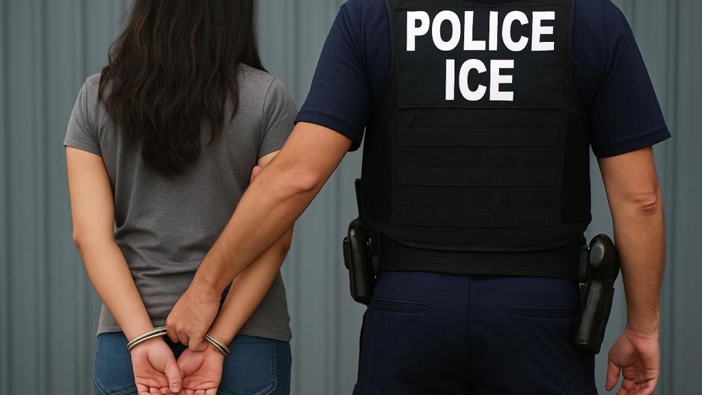 Una mujer salvadoreña arrestada por el ICE.