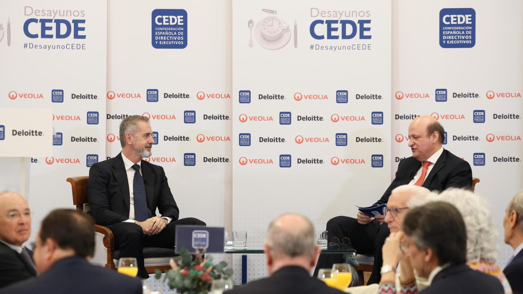 El presidente de Telefónica, Marc Murtra, en el desayuno de CEDE.