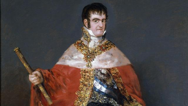 Francisco de Goya: 'Fernando VII con manto real', 1814-15 (detalle). Museo del Prado