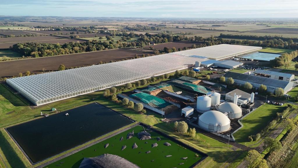 El invernadero de Dyson Farming en Carrington a vista de dron