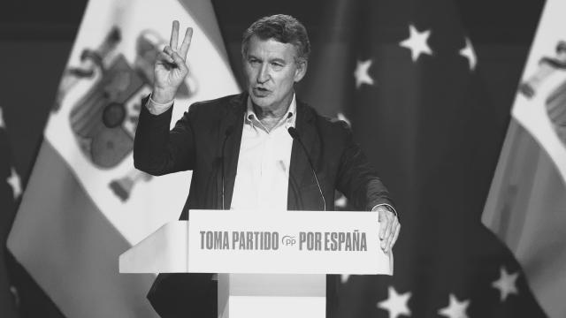 Feijóo, durante la clausura del Congreso del PP este domingo.
