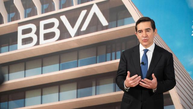El presidente de BBVA, Carlos Torres, durante la última junta general de accionistas de la entidad.
