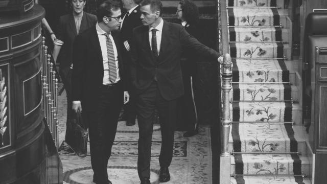 Carlos Cuerpo y Pedro Sánchez, en una imagen de archivo.