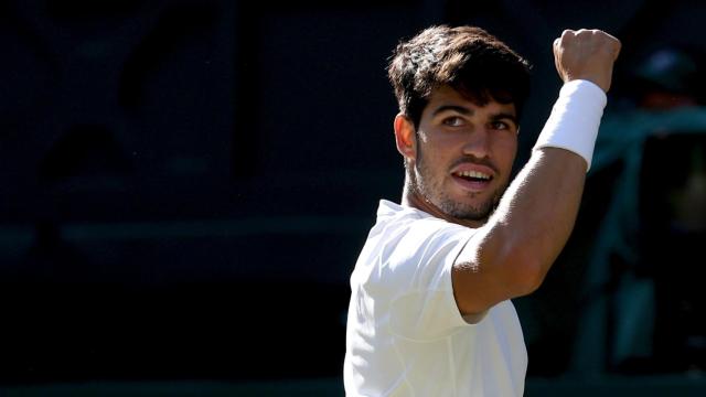 Carlos Alcaraz celebra su victoria ante Cameron Norrie.