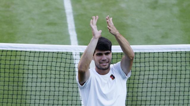 Alcaraz celebra la victoria ante Cameron Norrie.