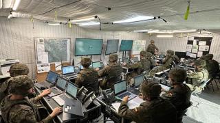 Puesto de Mando Táctico de la División Castillejos durante un ejercicio