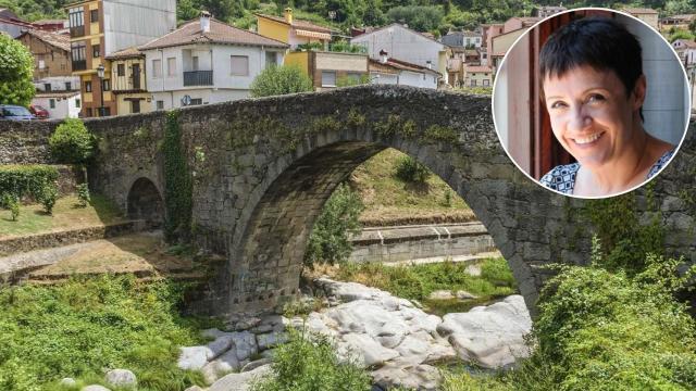 Arenas de San Pedro (Ávila) junto a una imagen de la actriz Blanca Portillo