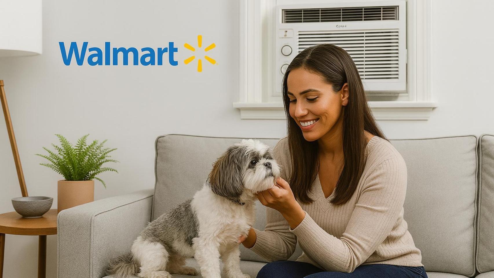 Representación del aire acondicionado de ventana que vende Walmart.