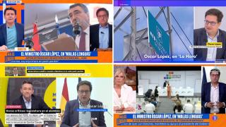 Pantallazos de las distintas entrevistas de Óscar López en Televisión Española (TVE).