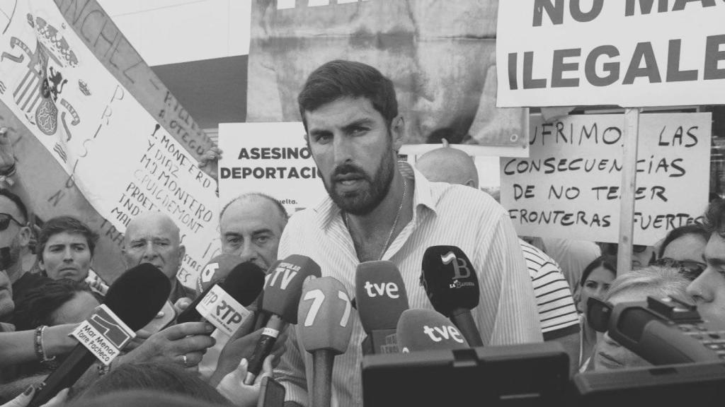 El presidente de Vox Murcia, este sábado en Torre Pacheco.