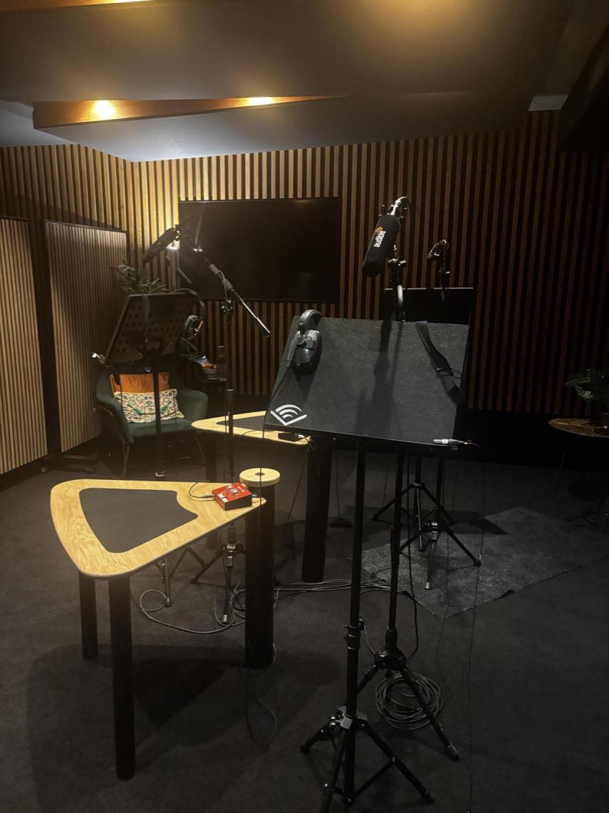 Uno de los estudios de grabación de Audible UK en Londres.