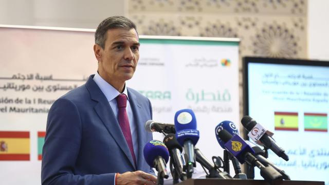 El presidente del Gobierno, Pedro Sánchez, este miércoles en Nuakchot, Mauritania.