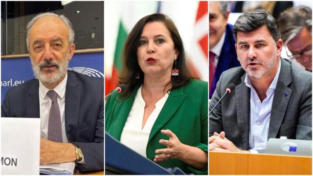 Los Eurodiputados gallegos Millán Mon, Ana Miranda y González Casares