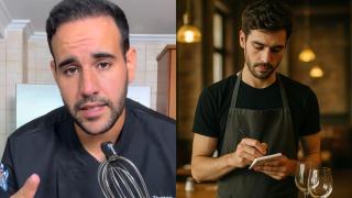 Montaje con Pedro Venteo, chef y camarero trabajando.