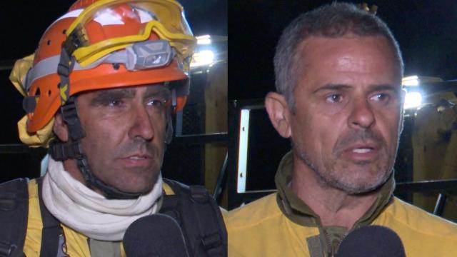 Miguel Ángel Martín Collantes, celador de Medio Ambiente, y Miguel Ángel Reguero, conductor de bulldozer