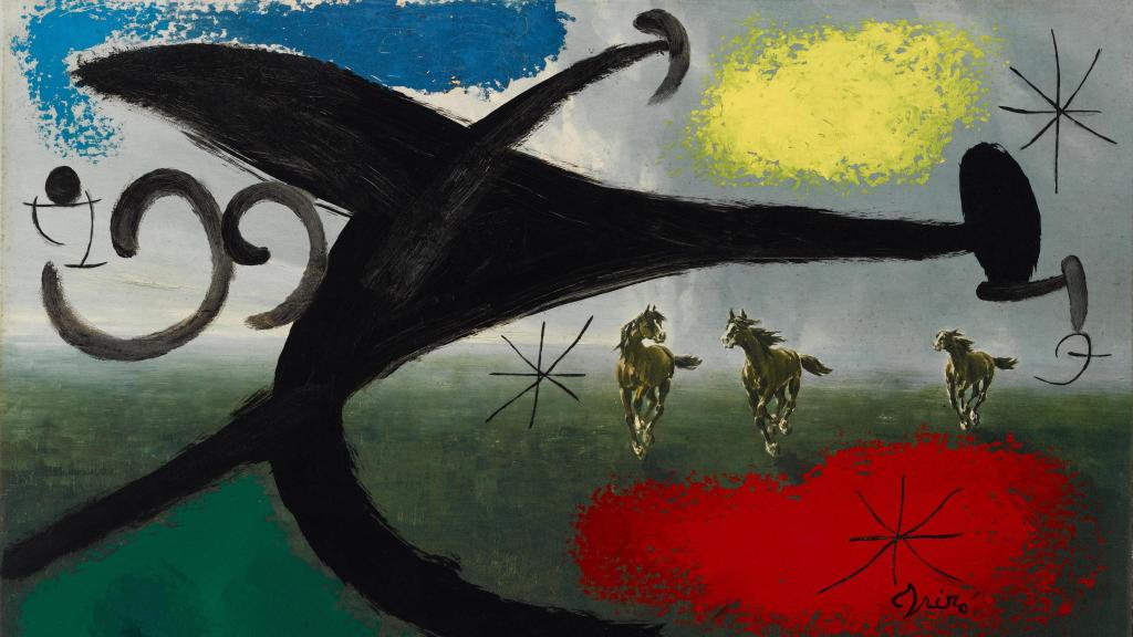 Joan Miró: 'Chevaux en fuite par le vol de l'oiseau-terreur', 1976. Es Baluard Museu d'Art Contemporani de Palma, depósito Col·lecció Serra. © Successió Miró, 2025. Foto: David Bonet