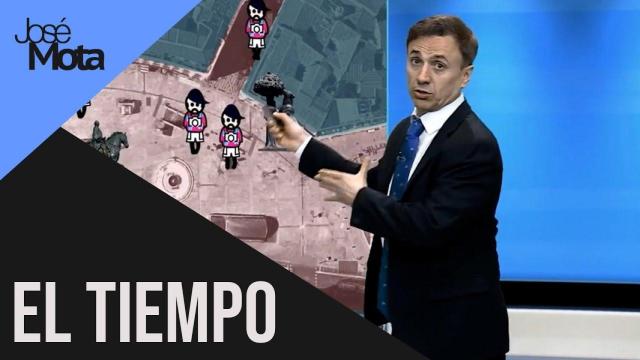 El sketch relaciona el trabajo de los hombres del tiempo con la vida cotidiana en la Puerta del Sol.