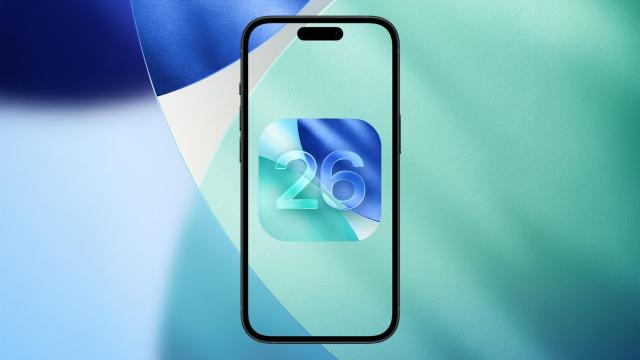 iPhone con el logo de iOS 26.