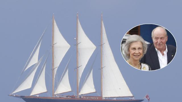 El velero Creole y los eméritos Juan Carlos I y Sofía en un montaje de EL ESPAÑOL.