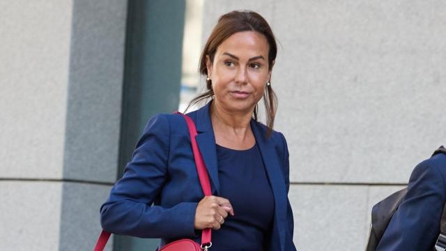 Isabel Pardo de Vera este lunes a su llegada a la Audiencia Nacional.