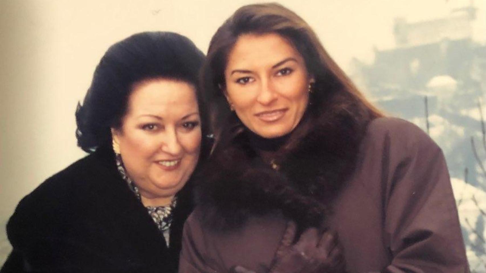 Montserrat Caballé y su hija, en una imagen de archivo. Foto de redes sociales.