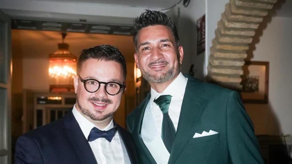 David Enguita y Juan Carlos Tabero en su fiesta preboda.