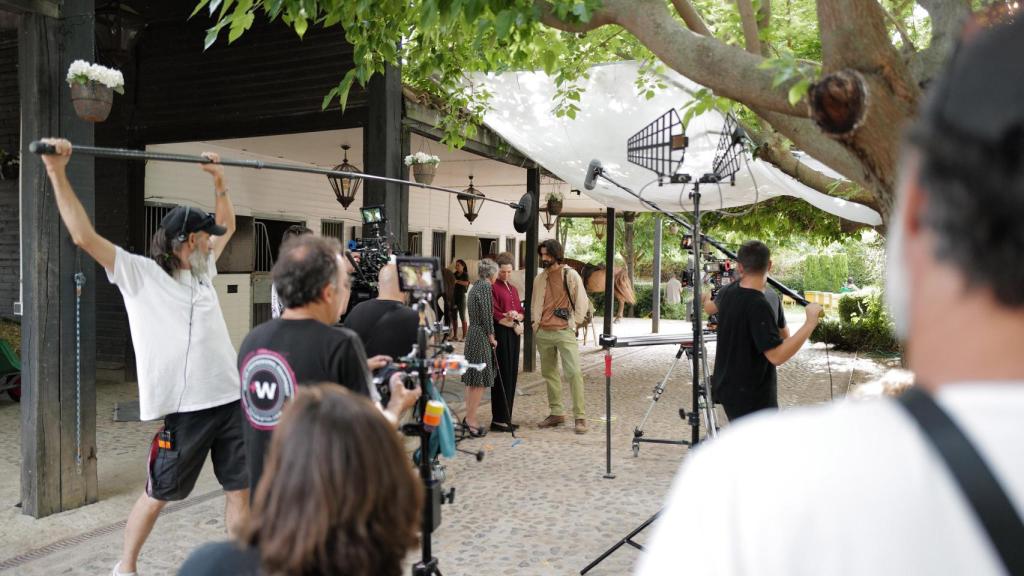Fotografía del rodaje de la serie 'Pura sangre'.