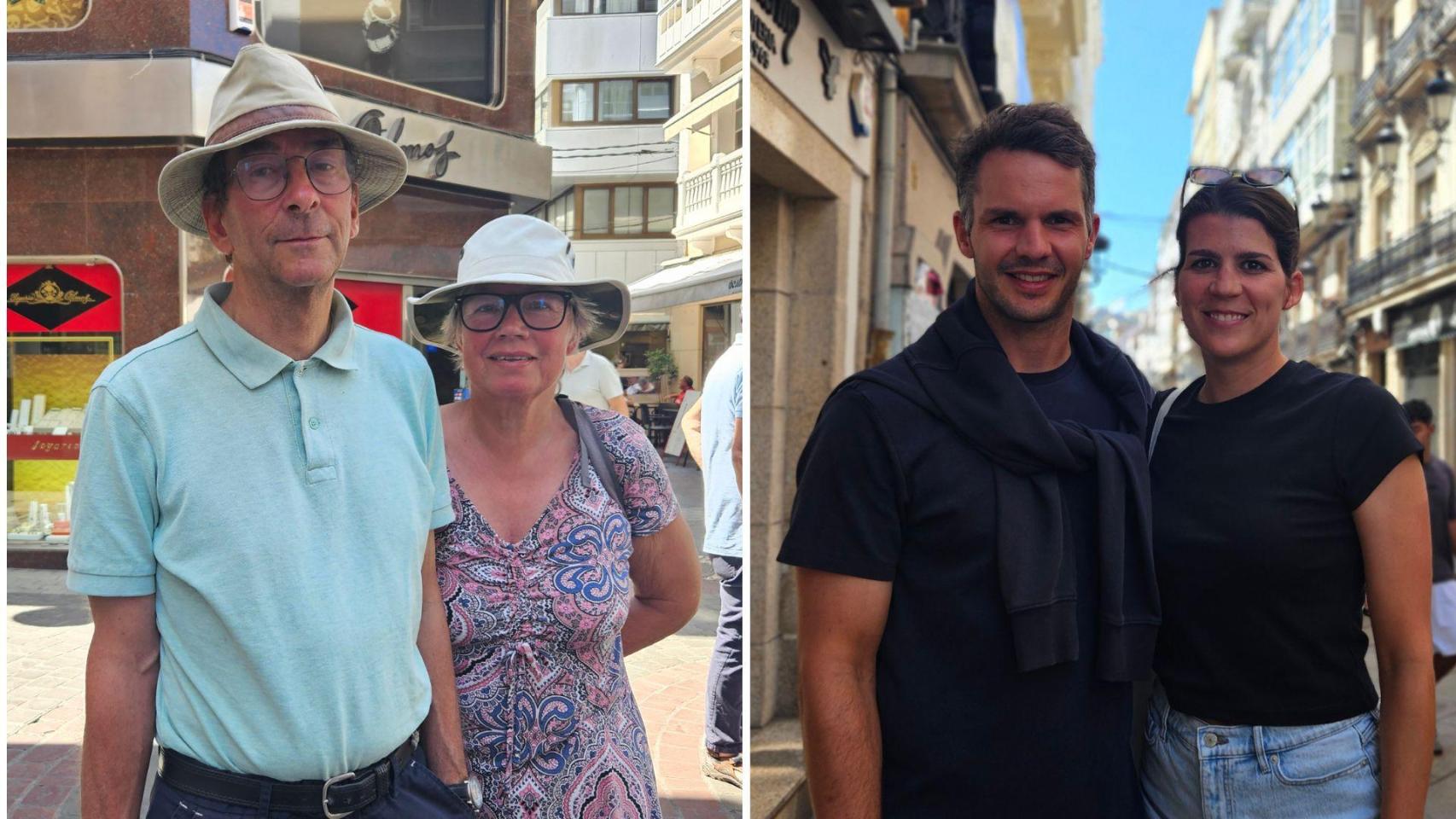 Peter, Susan, Stefan y Simone, turistas de A Coruña procedentes de Suecia y Suíza.