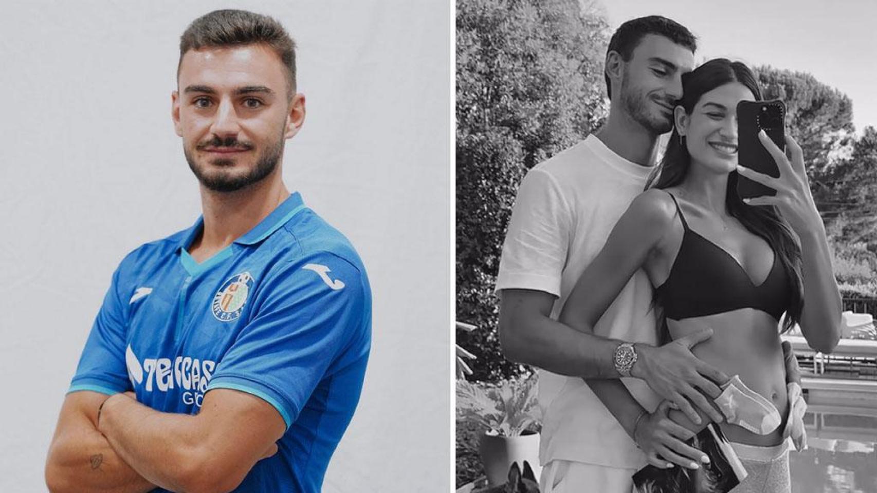 Juan Iglesias a la izquierda y el futbolista con su pareja a la derecha