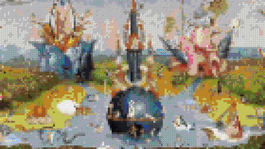 'El jardín de las delicias' hecho en 'Minecraft'. Foto: Luis (Soto) Muñoz.