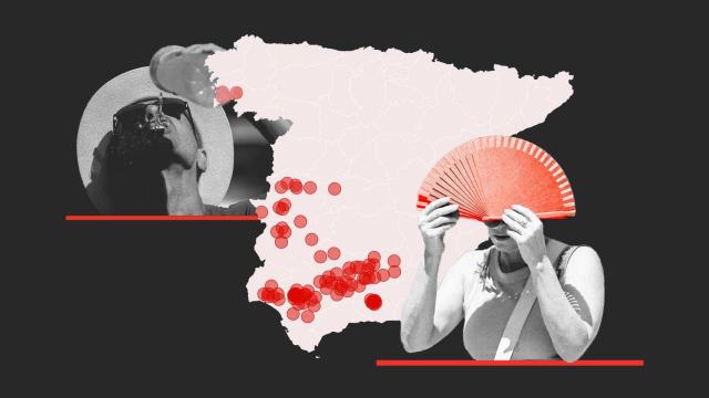 Mapa de los 107 pueblos que van a alcanzar los 40 ºC en el primer día de la ola de calor que comienza este domingo.