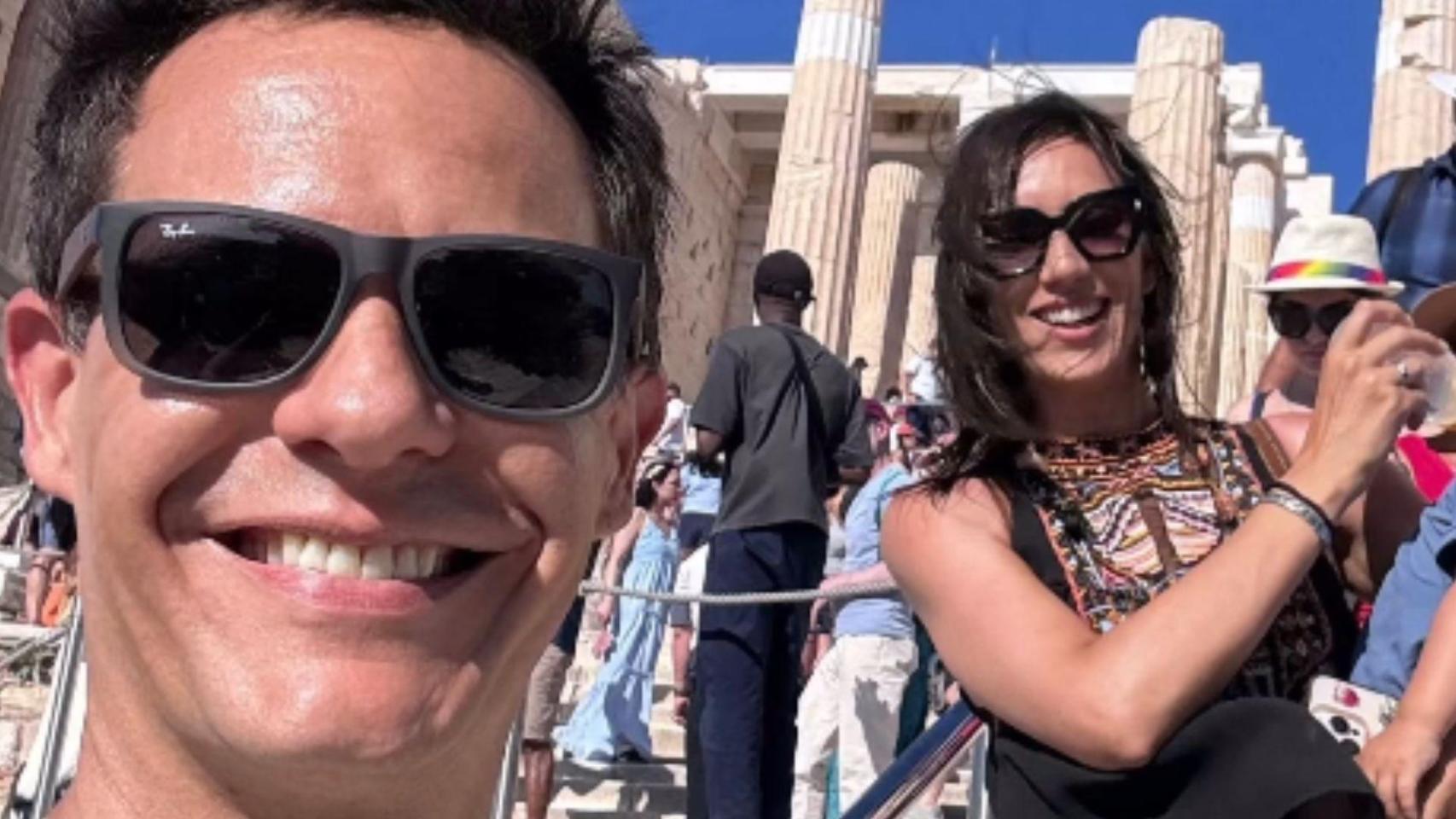 Christian Gálvez y Patricia Pardo, durante sus vacaciones en Grecia, en una imagen de sus redes sociales.