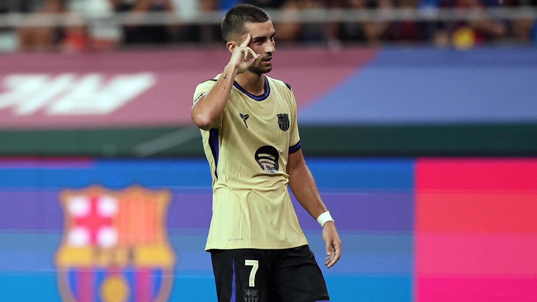 Ferran Torres celebra el quinto gol marcado en la victoria ante el Seoul.
