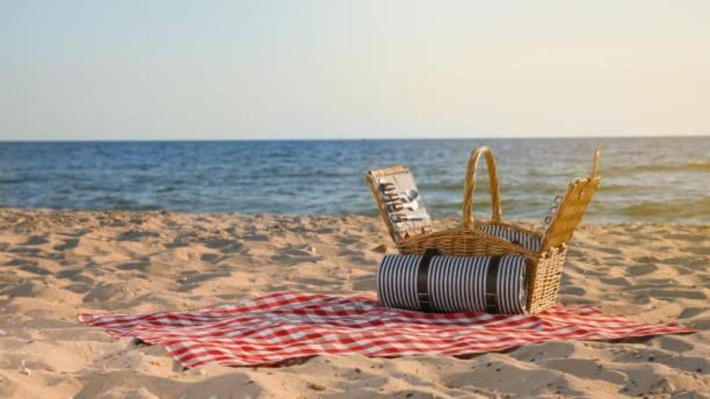 Un picnic en la playa.
