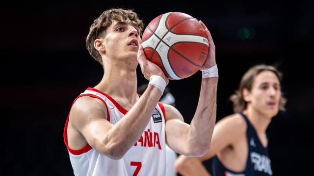 Guillermo del Pino, durante la final del Eurobasket Sub18