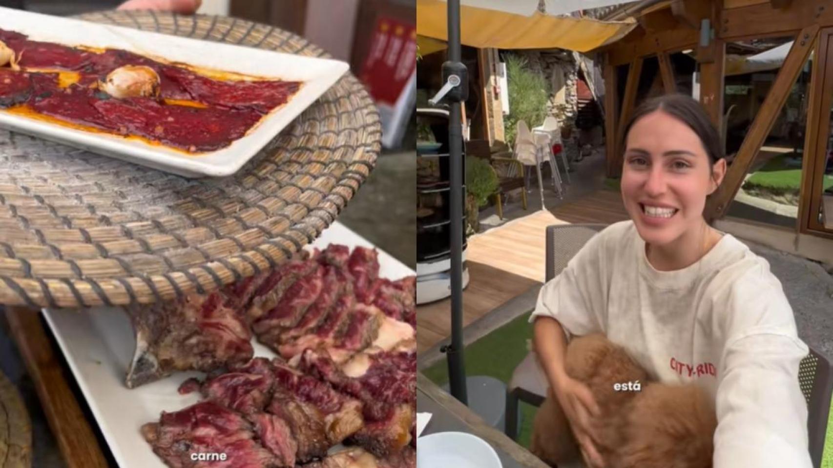 Paola y Andreu prueban las carnes de El Balcón del Pirineo.