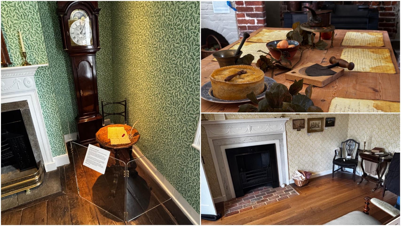 Diferentes estancias de la casa de Jane Austen en Chawton.