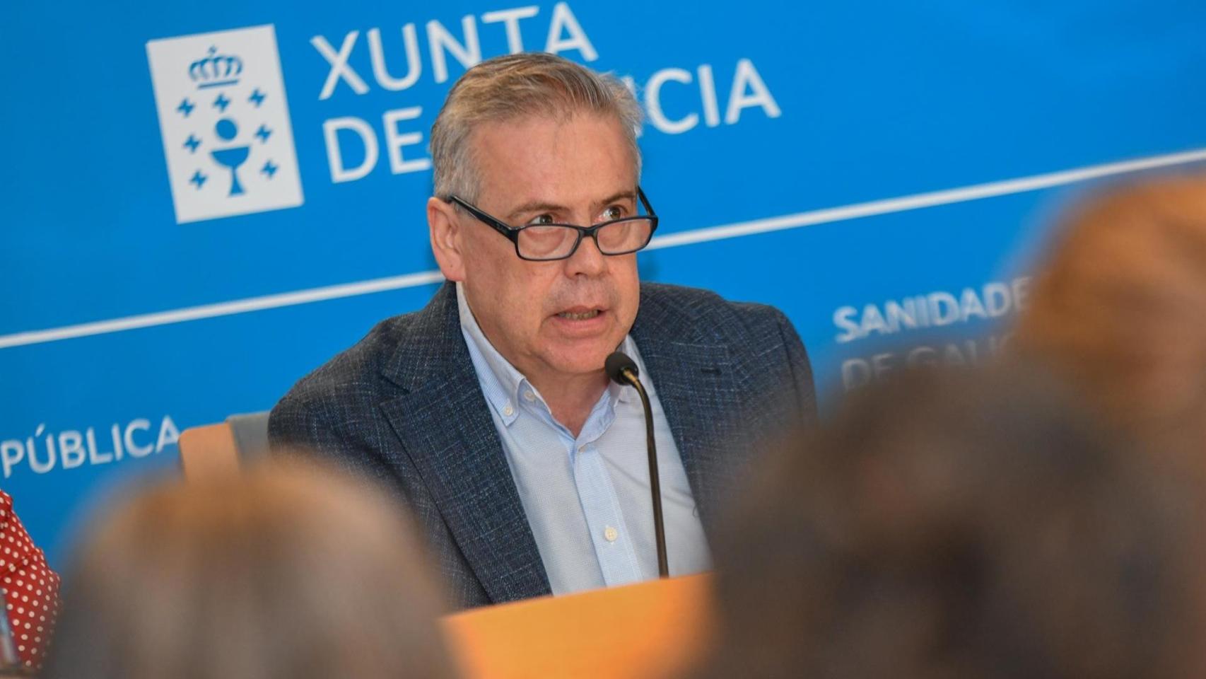 El conselleiro de Sanidade, Antonio Gómez Caamaño, en rueda de prensa.