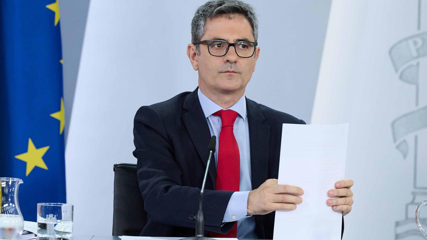 El ministro de la Presidencia, Félix Bolaños, en una imagen de archivo.