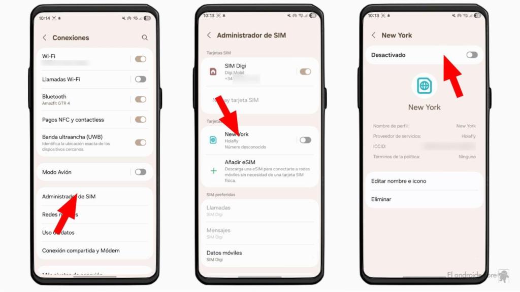 eSim en un móvil Samsung