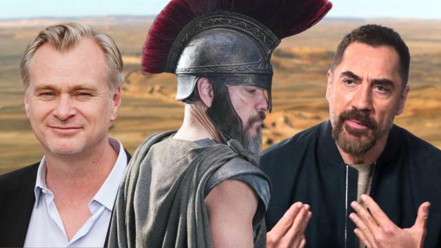 Christopher Nolan, Matt Damon en el papel de Ulises y Javier Bardem. Fotos: Ian West/Pa Wire/Dpa/Universal/Europa Press