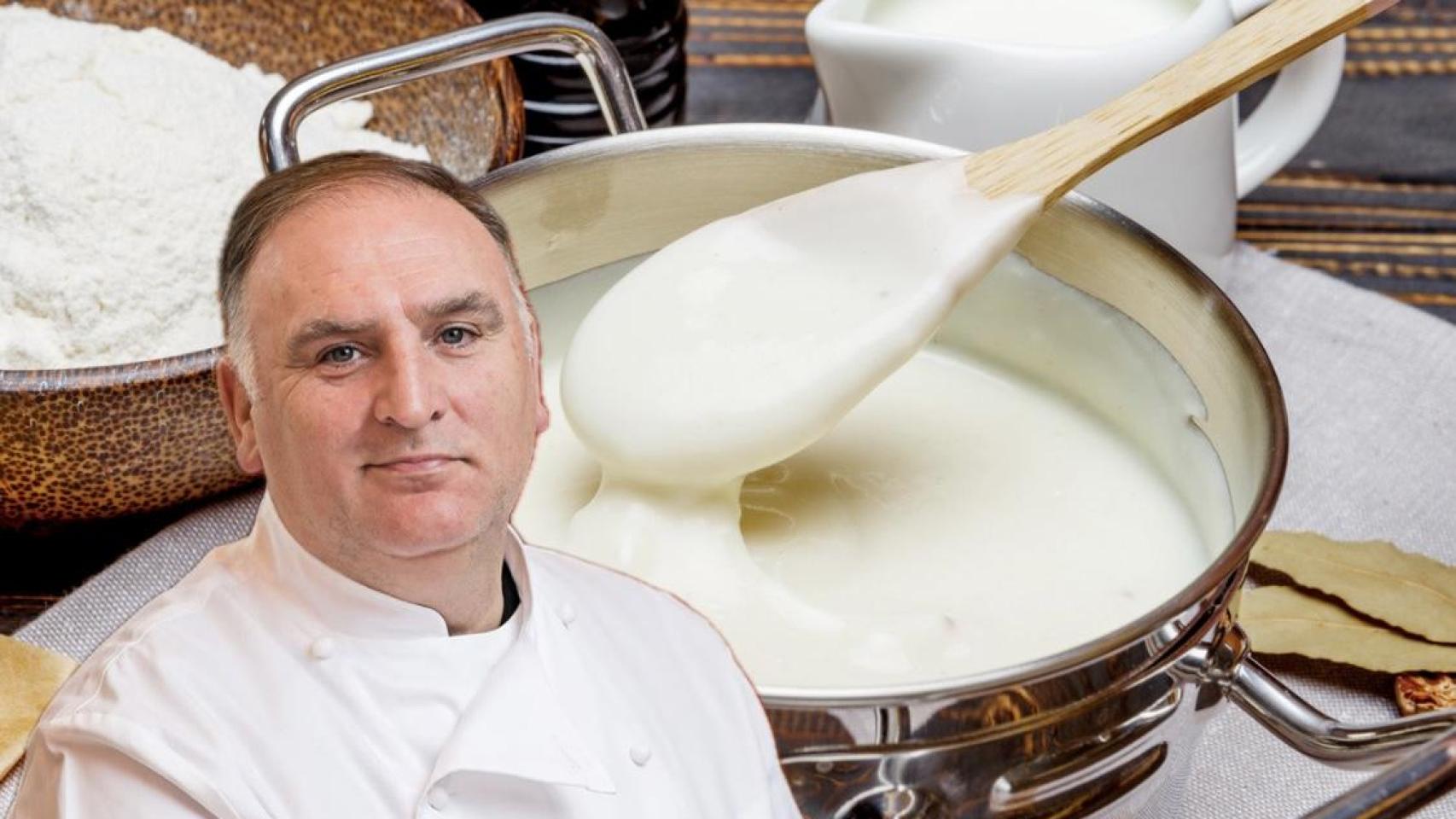 Una bechamel y el chef José Andrés.