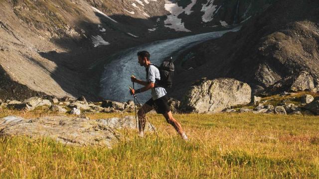 Kilian Jornet durante una de las etapas de Alpes Conections.